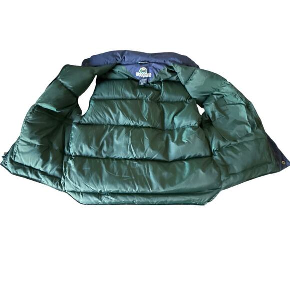 Vintage Woodlake Mens Duck Down Vest Navy Full Zip w/Pockets Size M EUC - Picture 3 of 8